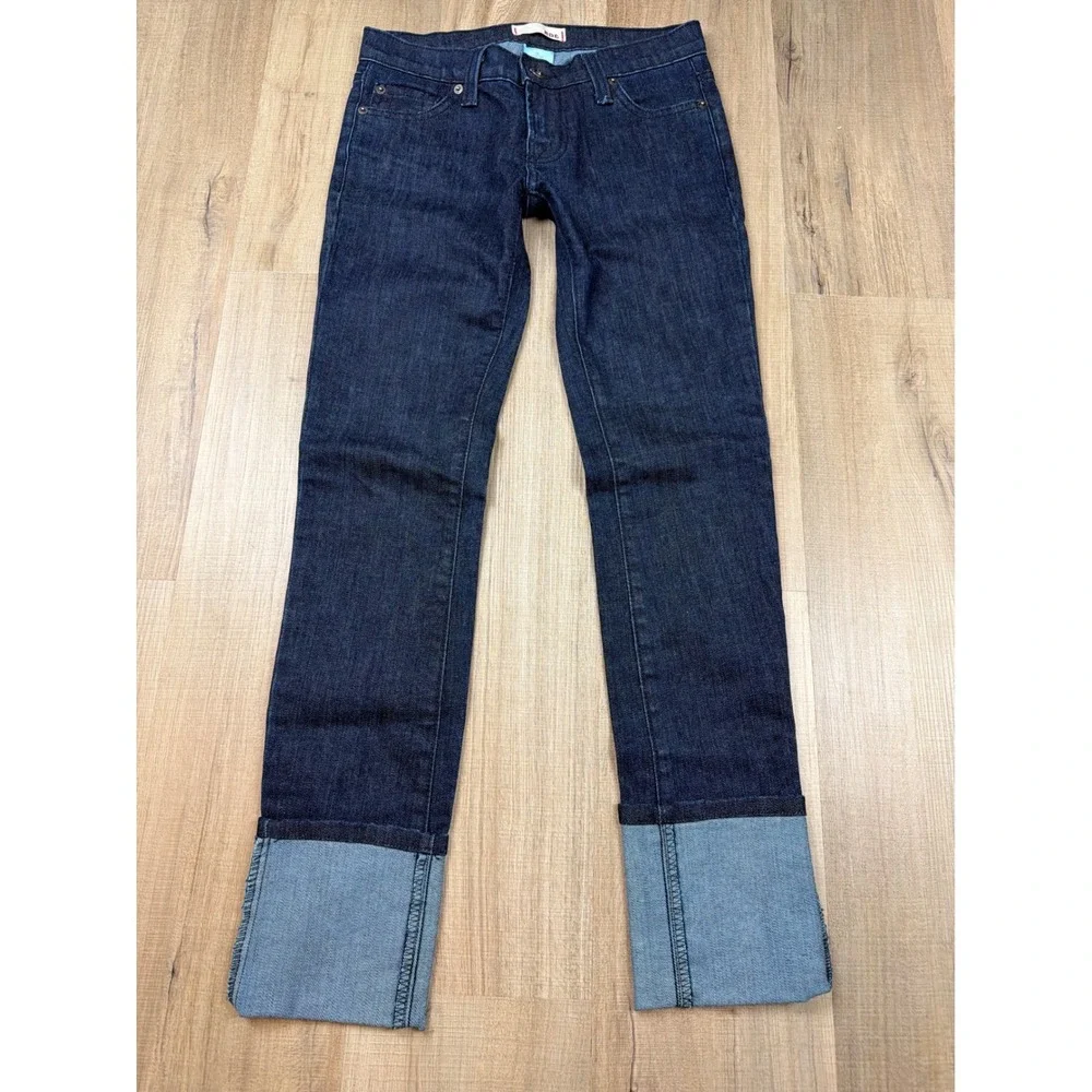 BDG Urban Outfitters Dark Wash Cuffed Slim Jeans Indigo Size 25 Made in USA NWOT